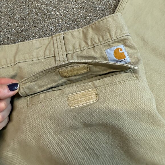 Carhartt Cargo Pants Relaxed Fit Mens 44x30 Tan Logo Straight Leg - Picture 14 of 15